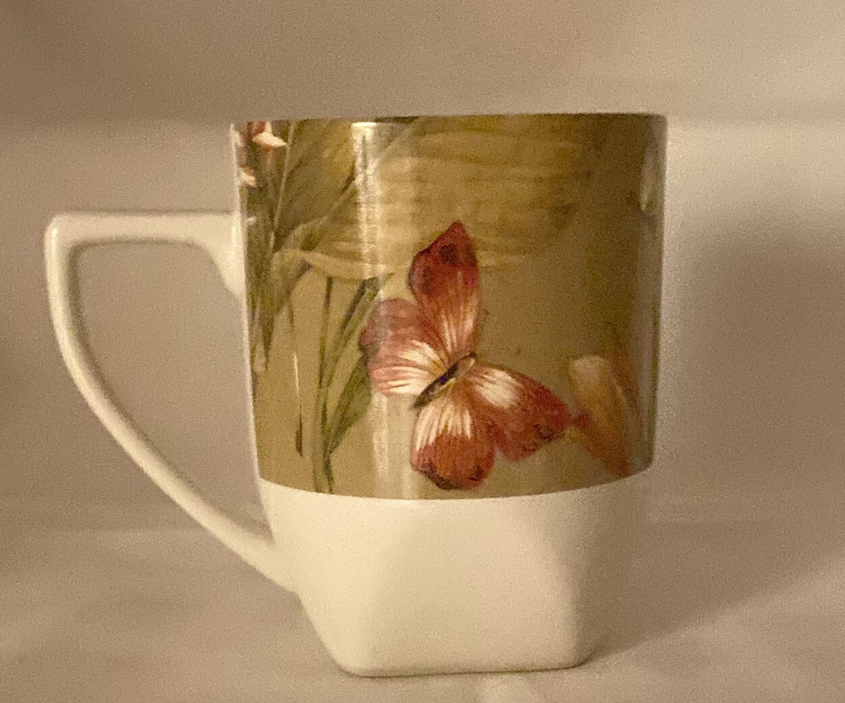 222 Fifth PTS Int’l. “ANTIGUA”  Stoneware Coffee Mug Hummingbird Tea Cup 12 oz