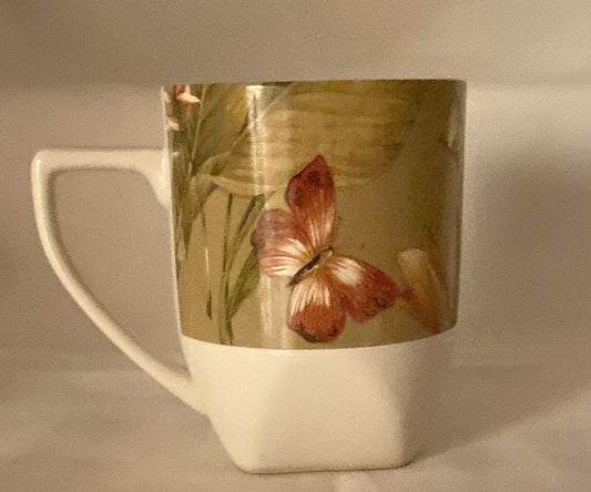 222 Fifth PTS Int’l. “ANTIGUA”  Stoneware Coffee Mug Hummingbird Tea Cup 12 oz