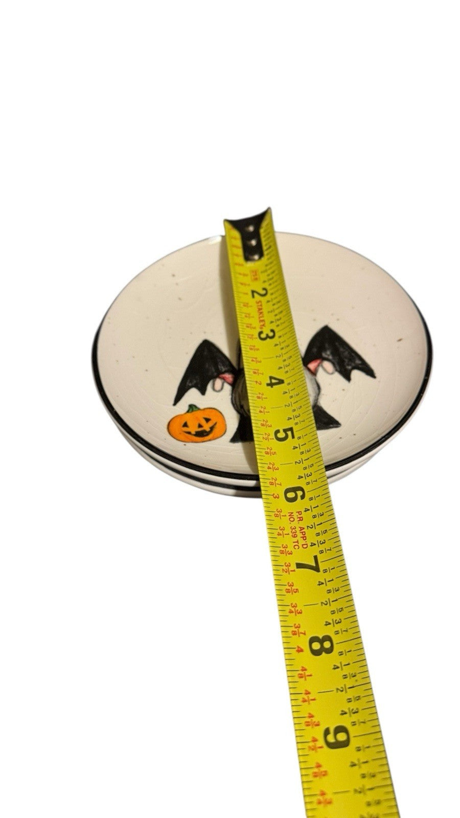 Cobwebs & Cauldrons Halloween Gnome Plates Set of 4 Appetizer Plates 5 7/8”D