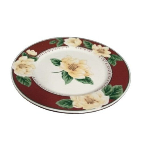 Gibson Designs Magnolia Bloom Set of 4 Salad Plates 7 5/8” Floral China