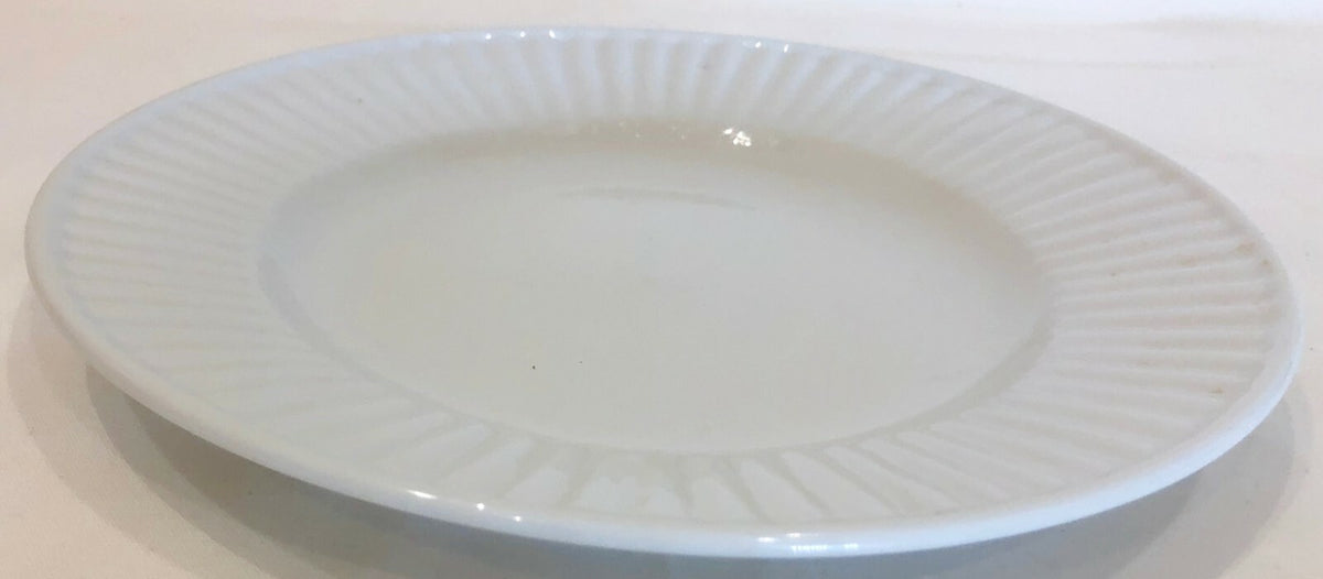 Gibson Designs Claremont Dinnerware Collection Embossed Scrolls/Columns No Trim