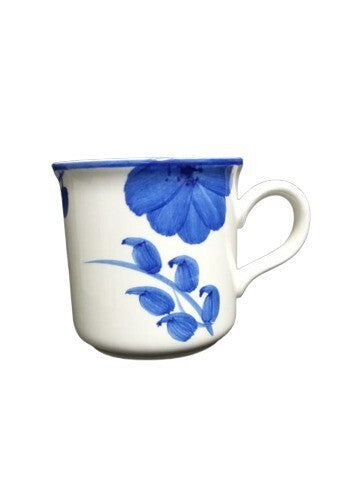 Gibson Designs LARKSPUR Cup & Saucer French Country Blue Flower 8 Oz Ceramic Set