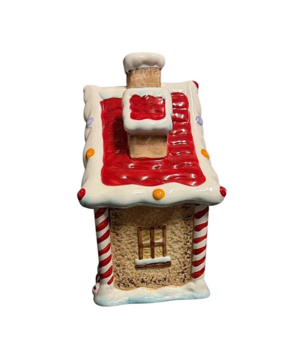Sleigh Bell Bistro Gingerbread House Ceramic Cookie Jar Christmas Decor