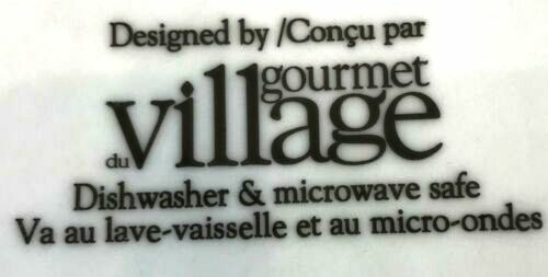"GOURMET VILLAGE"  Wine Country Ceramic Brie Baker Cheese Dish with Lid 5" D