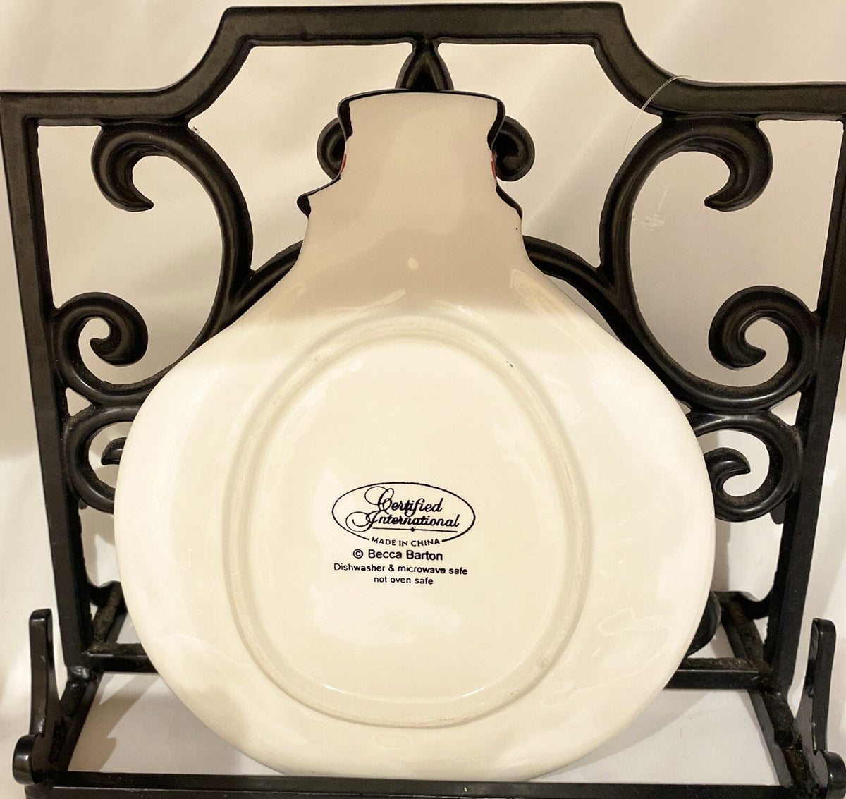 Certified International Becca Barton Holiday Snowman Plate Cookies Candy Cane