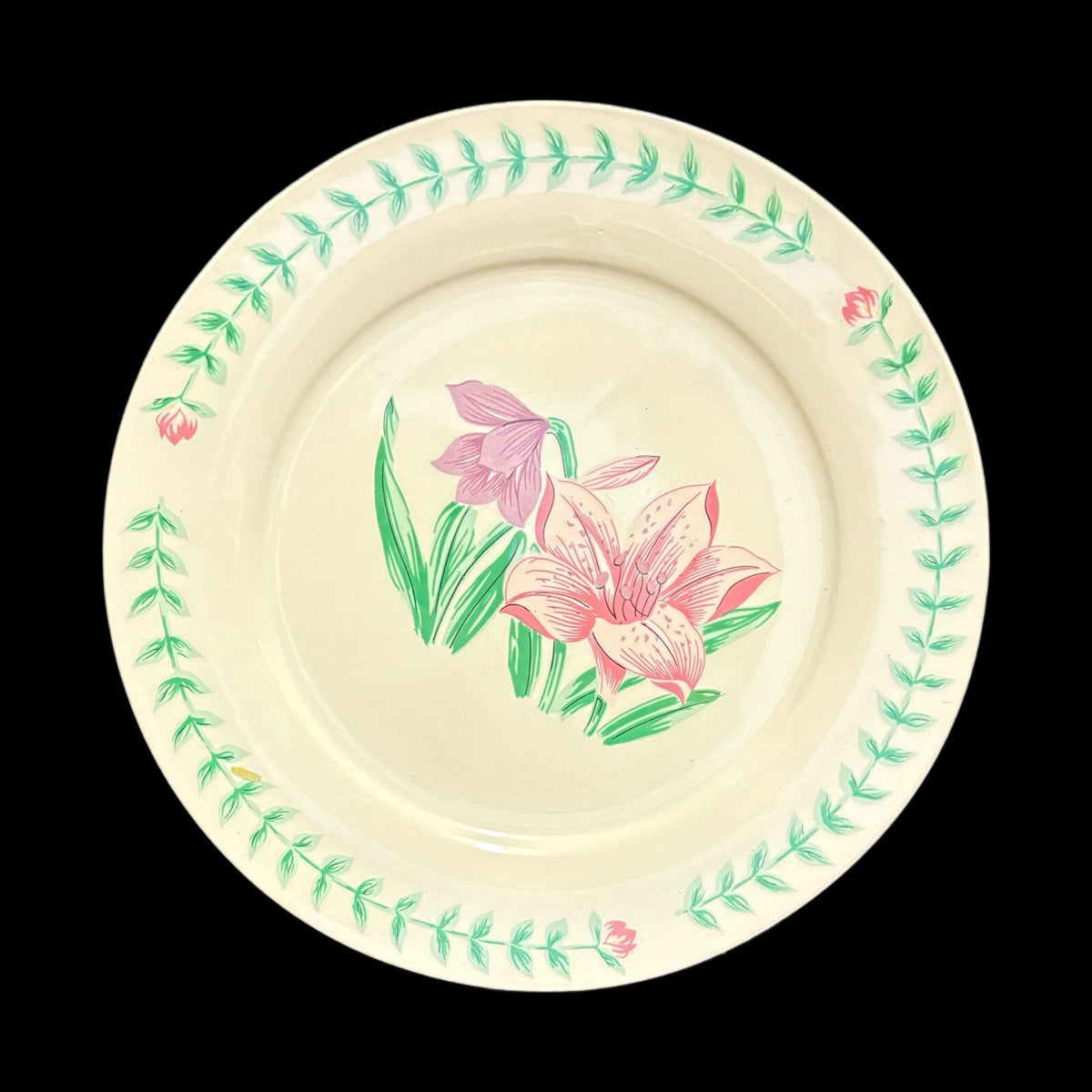 Tabletops Unlimited BOTANICA 1-Dinner Plate Floral Pink Lavender Green Ceramic