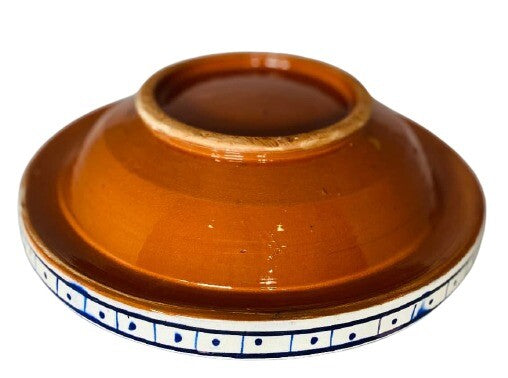 Moroccan Tagine Dome Lid Blue Handcrafted HandPainted Terracotta 9 5/8”D Tajine