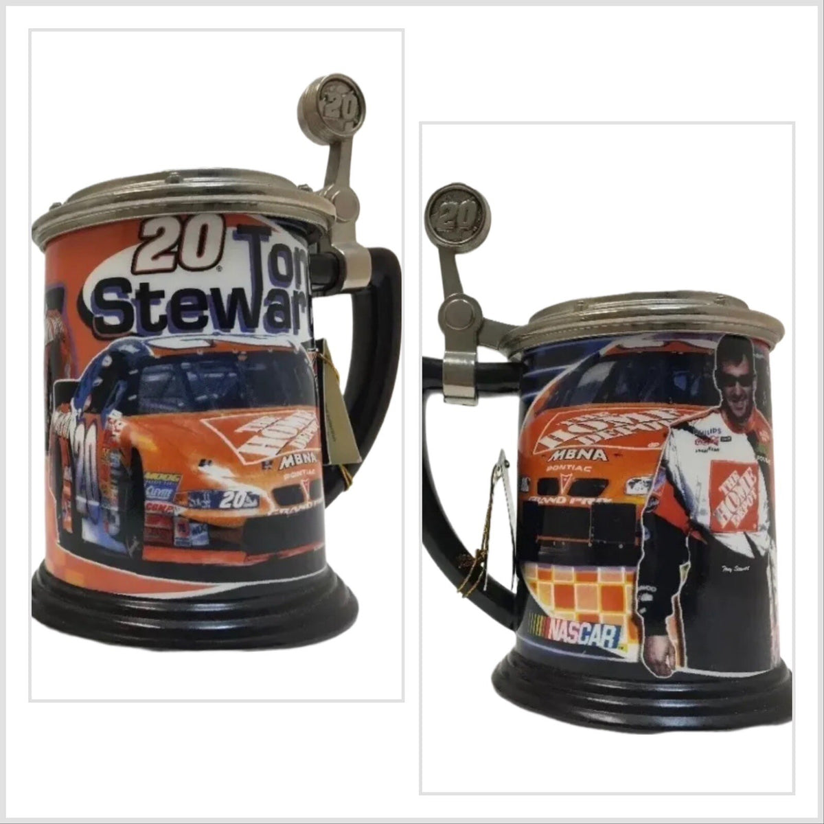 TONY STEWART Nascar Stein #20 Collector Tankard 2002 Joe Gibbs Racing Mug Cup