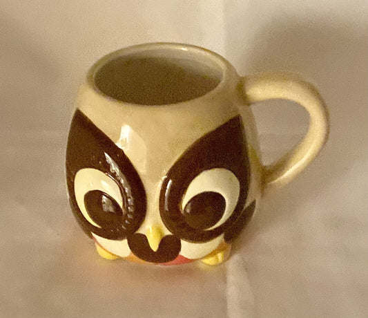 Mesa Home Products Coffee Mug 3D Owl Hand Painted Brown Tan Orange 16 Oz Tea Cup