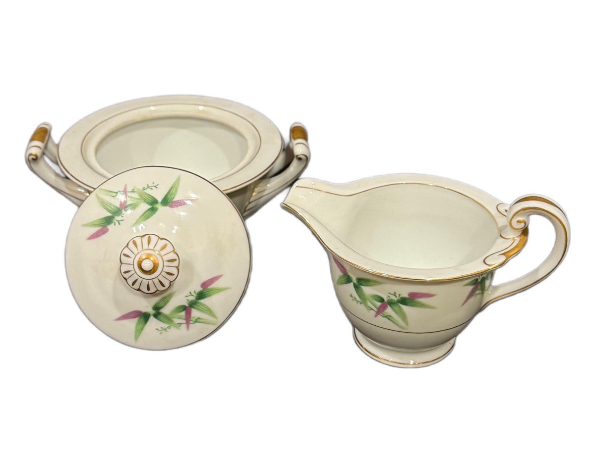 Vintage Harmony House Mandarin Sugar Bowl w/ Lid & Creamer Set Japan
