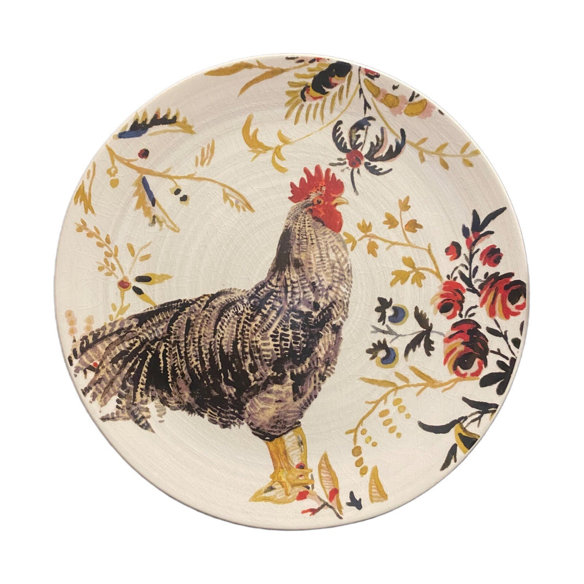 Williams Sonoma MARC LACAZE 3-Dinner Plates 2008 Chicken 10 1/8" D Ceramic Italy