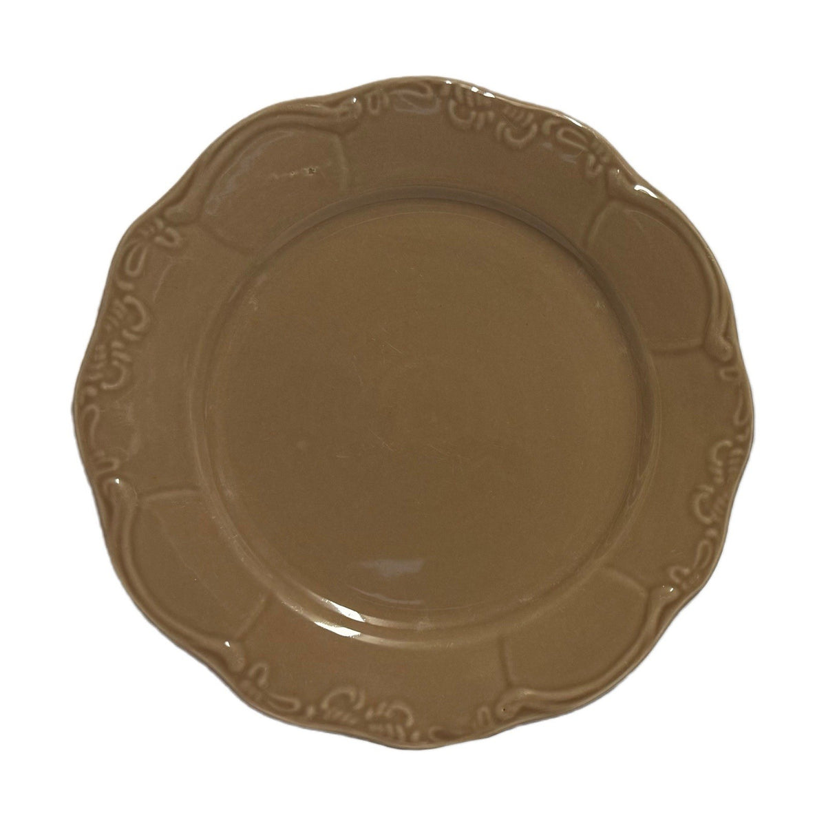 Casa Cristina Taupe Scalloped Dinner Plates Set of 3 – 10.5” Stoneware