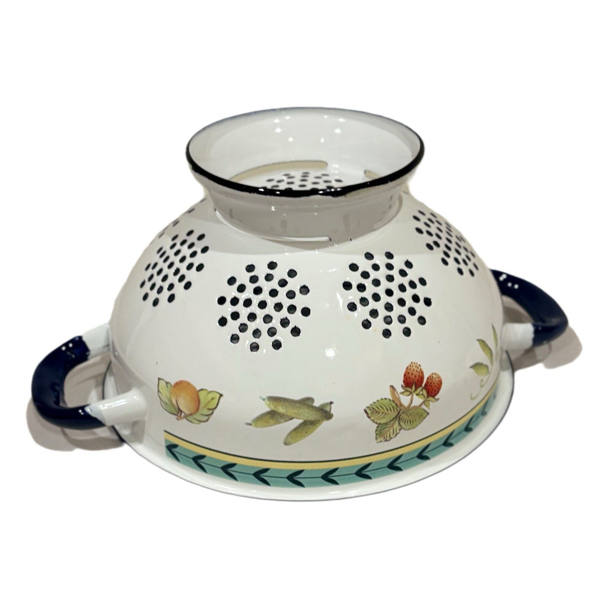 Villeroy & Boch Enamel COLANDER Fruits Vegetables Black Accent Trim & Handles