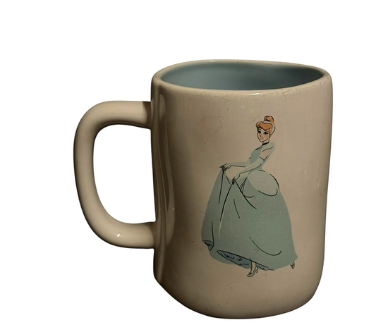 Rae Dunn CINDERELLA Ceramic Coffee Mug Blue Interior Disney Inspired 16 oz