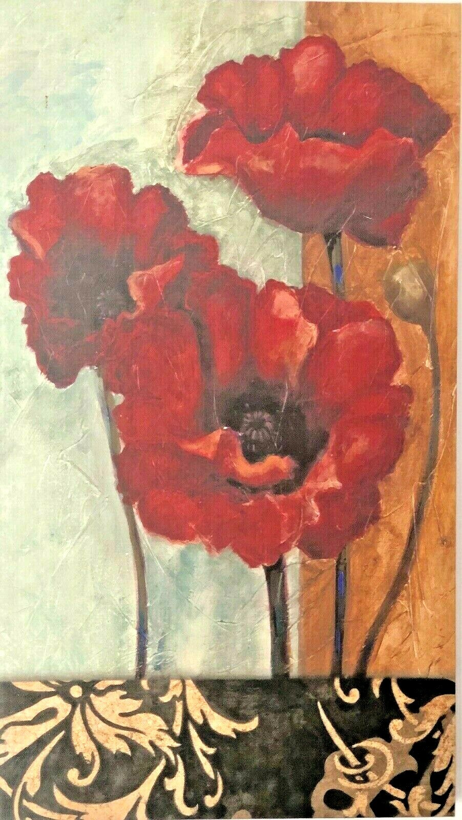 Red Poppies Wildflower Canvas Wall Floral Home Deco Wall Art Print