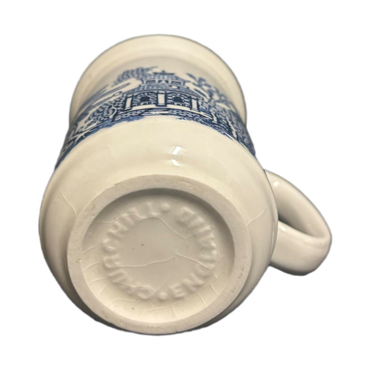 Churchill Blue Willow 3-MugS Georgian Shape 8 oz Ceramic Coffee Tea Cup England