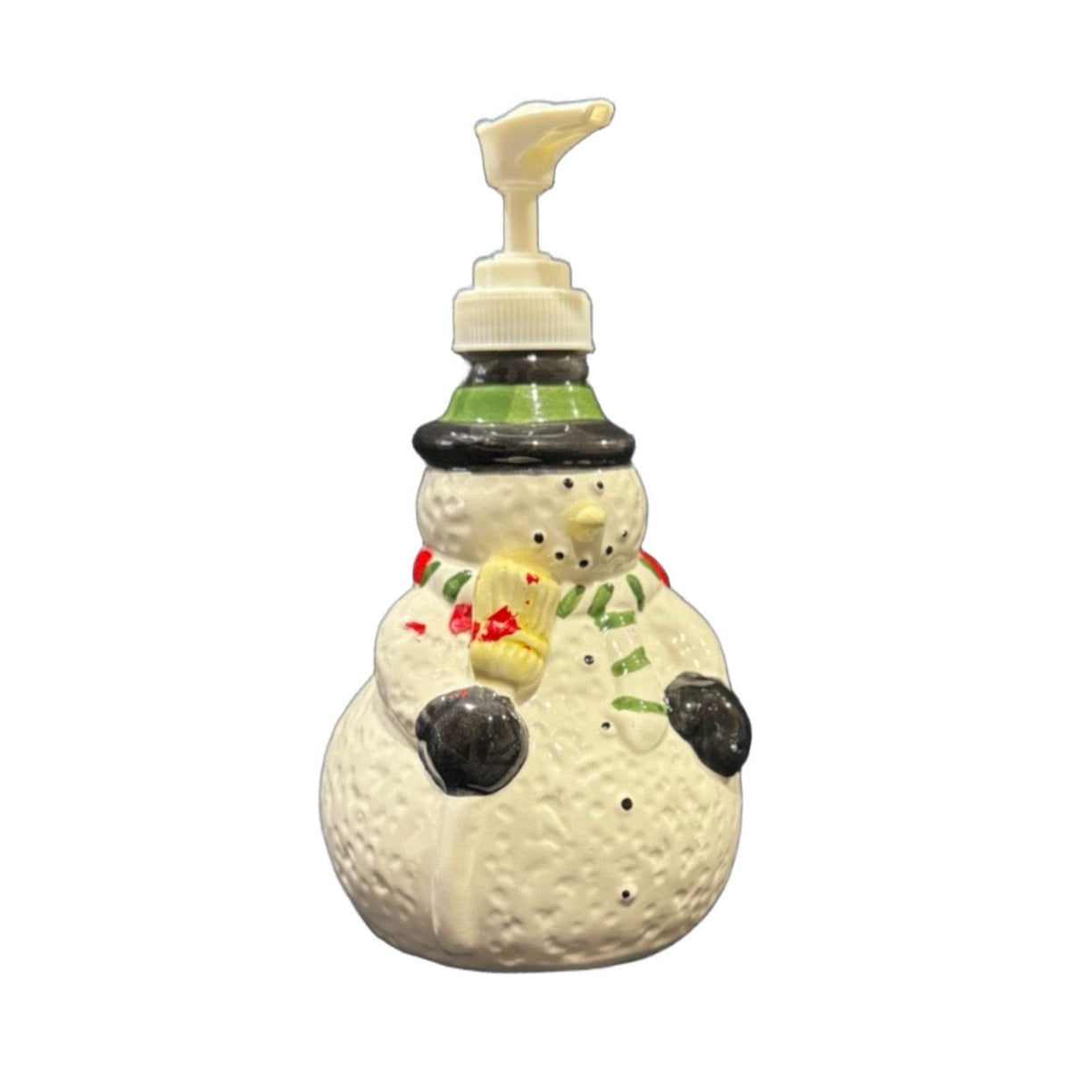 Snowman Soap or Lotion Dispenser 7.5”H Christmas Kitchen Sink Bath Decor Winter