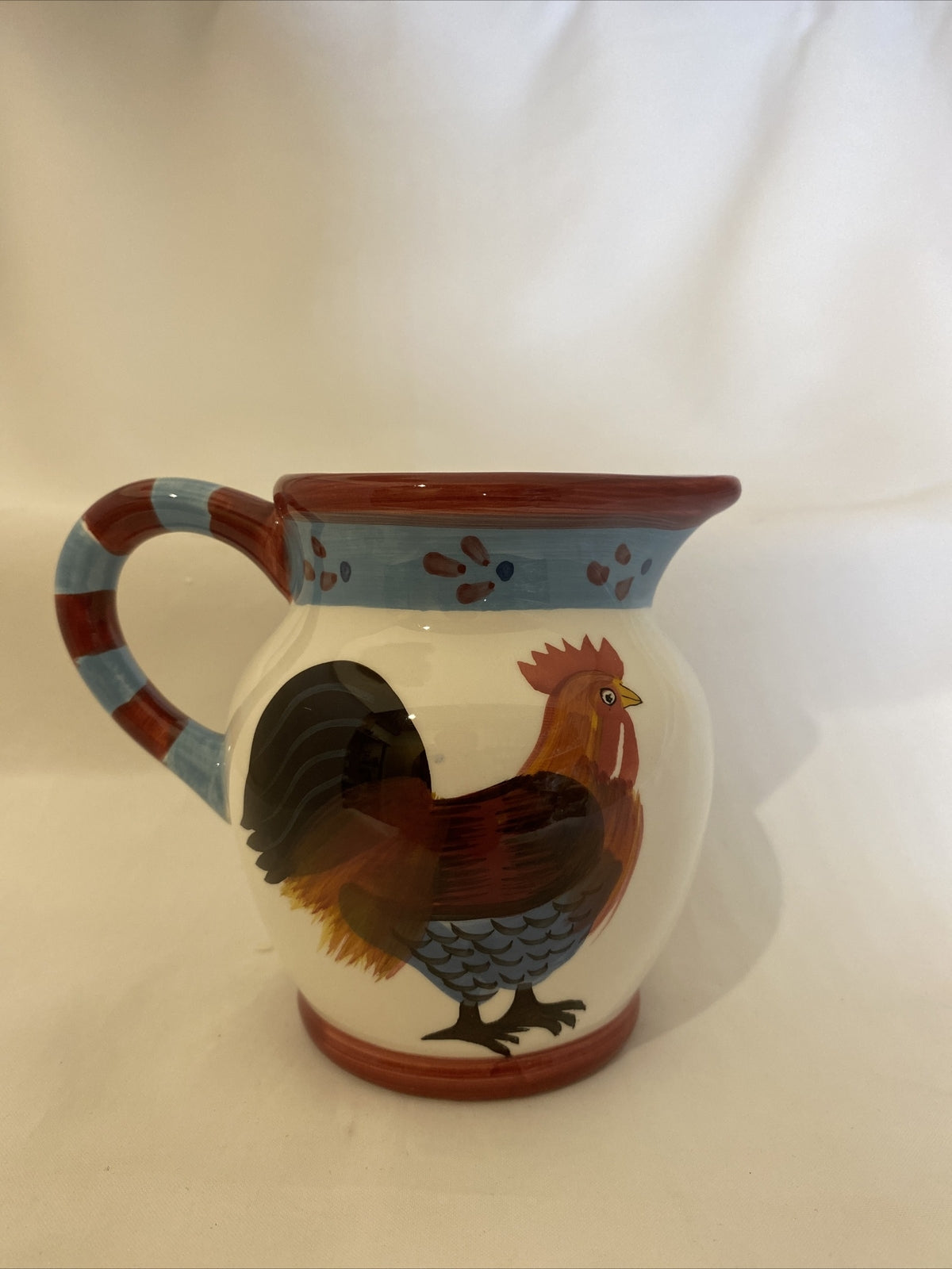 Milson & Louis Hand Painted Rooster Creamer Milk Pitcher