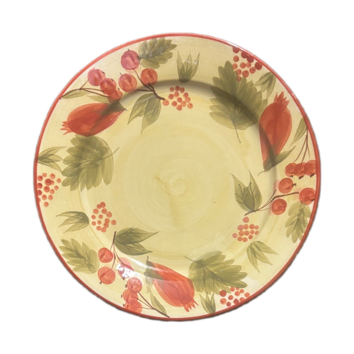 WENDOVER LANE 4-Salad Plates Pomegranate Fruit Design Dessert Appetizer Ceramic