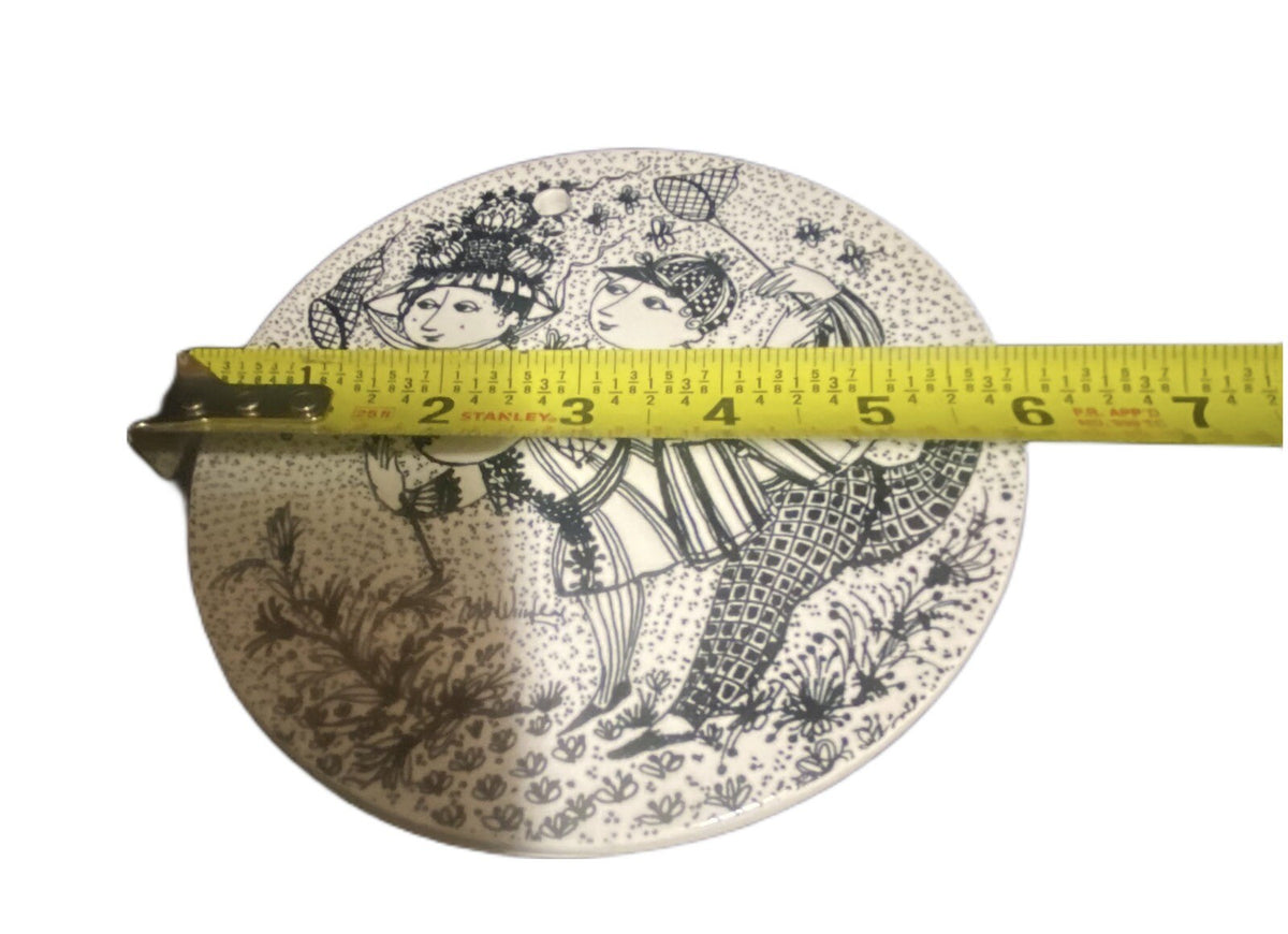 BJORN WIINBLAD Tile Wall Plaque Trivet Nymolle Denmark Black White 5 7/8"D