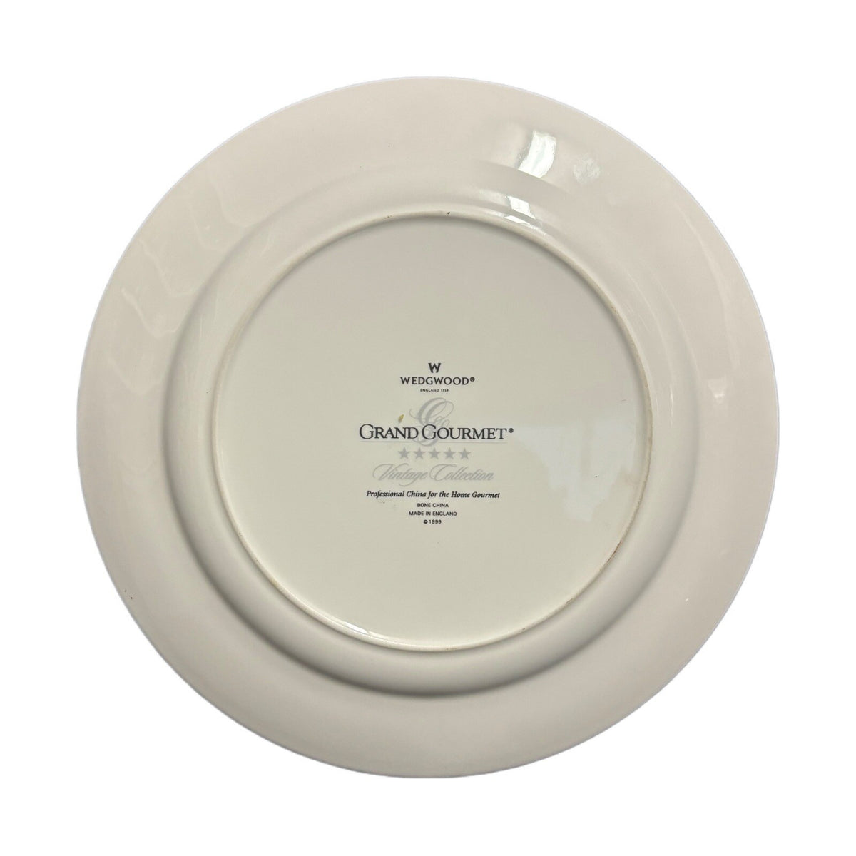WEDGWOOD 4-Dinner Plates GRAND GOURMET Bone China England Wine Accent Plate 10"D