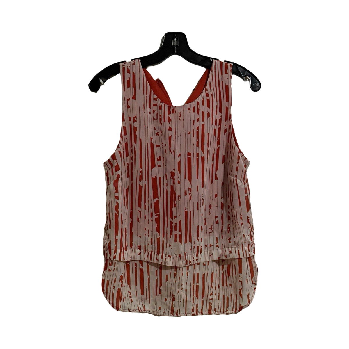 Banana Republic Women’s Blouse Size 6 Orange Sleeveless Layered Print Top