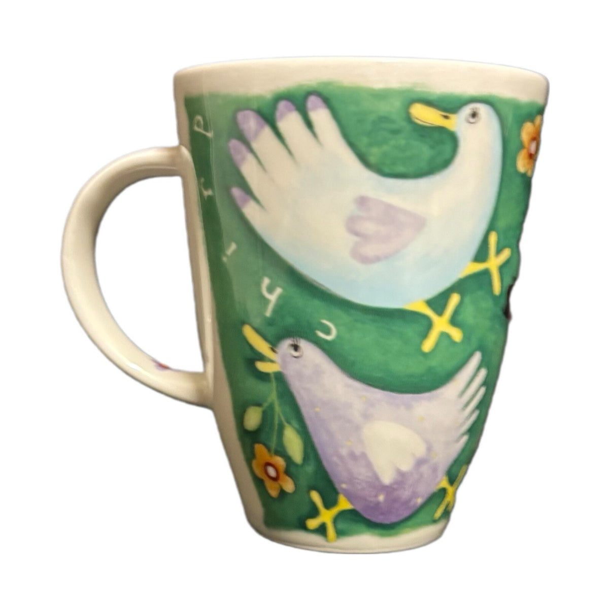 Roy Kirkham 4-Mugs COUNTRY CAPERS Farm Pig  Birds Floral OINK Bone China England