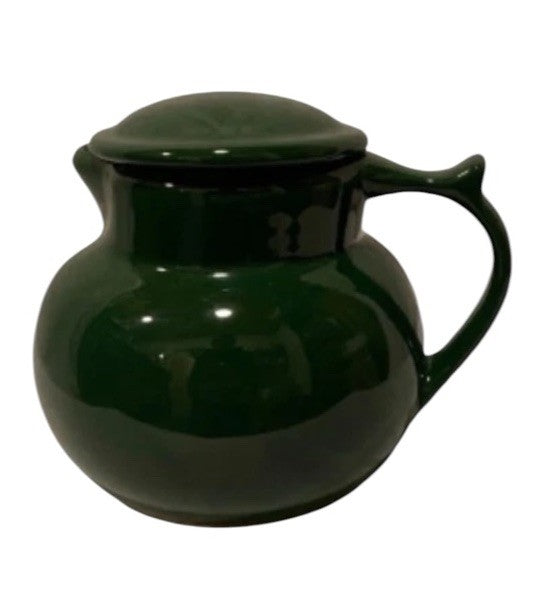 Vintage 1994 Christian Ridge Pottery Covered Coffee Carafe Hunter Green Pitcher
