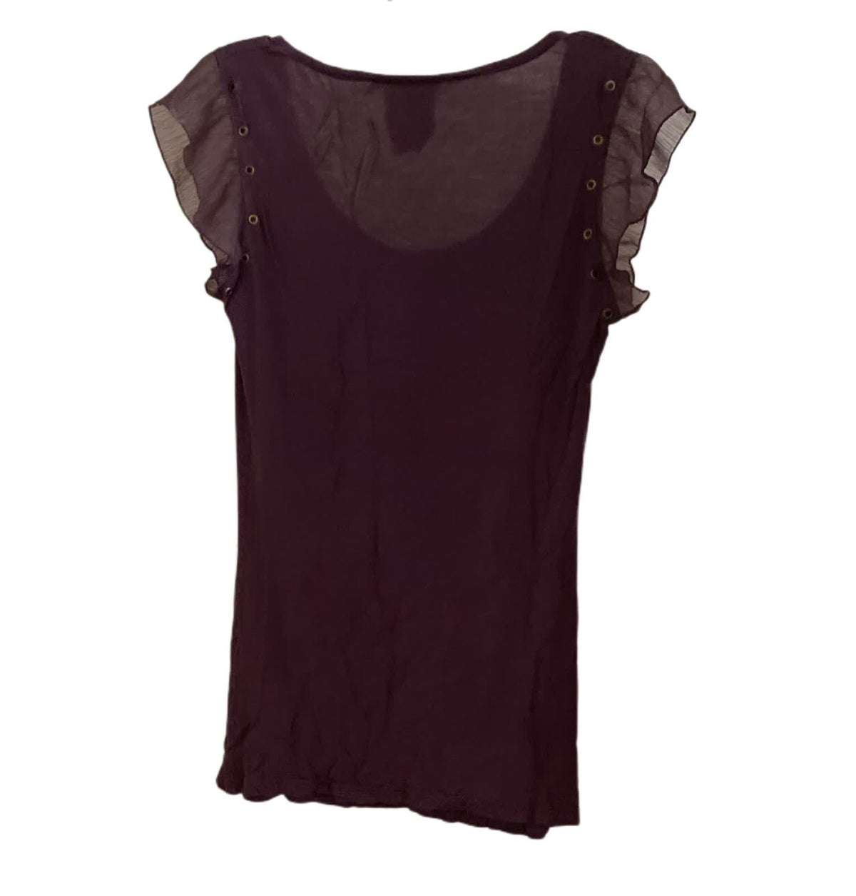 Disney Jennyfer Night Queen Purple T-Shirt Gold Embellished Cap Sleeve L