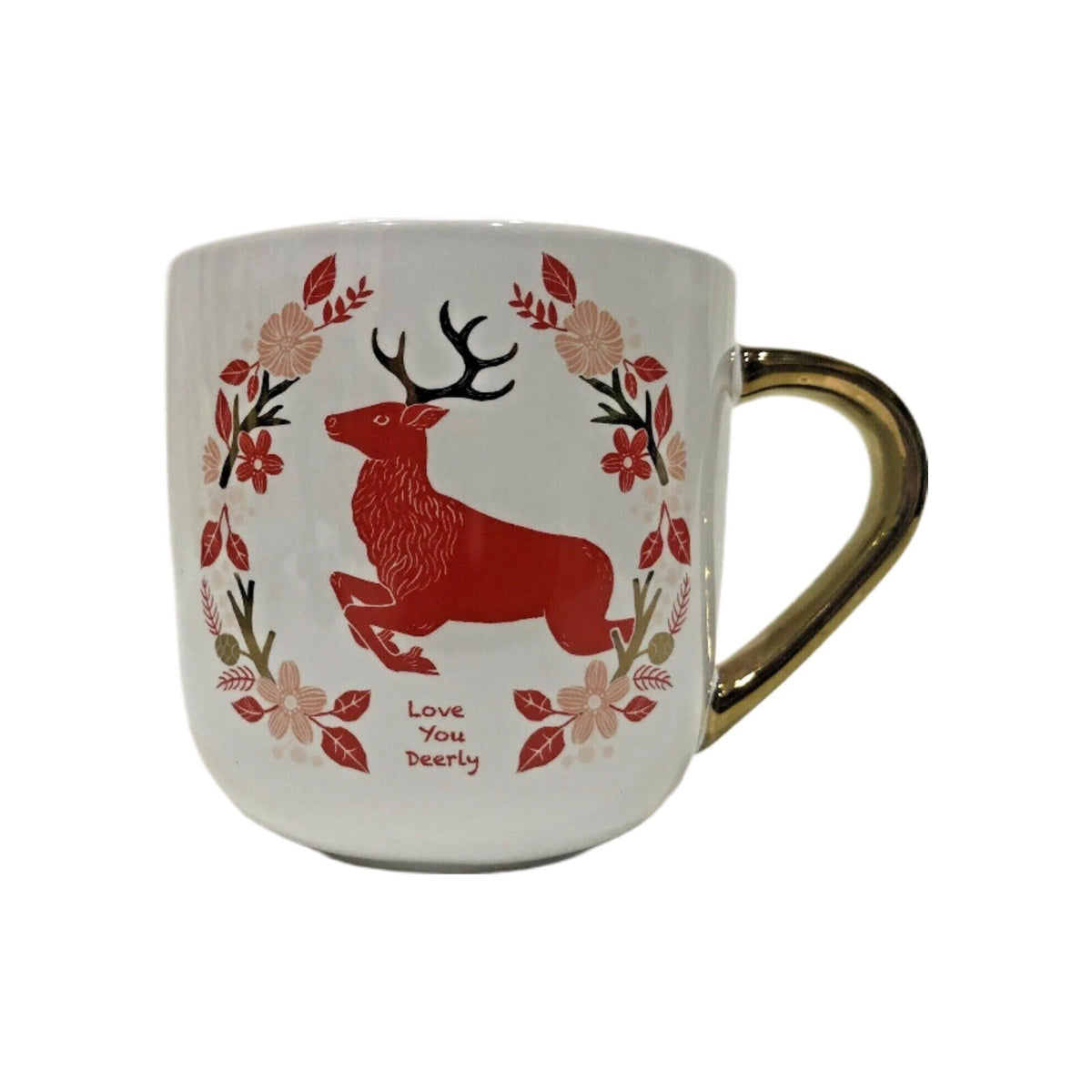 Threshold Mug I LOVE YOU DEERLY Stoneware Coffee Deer Red White Holiday Cup