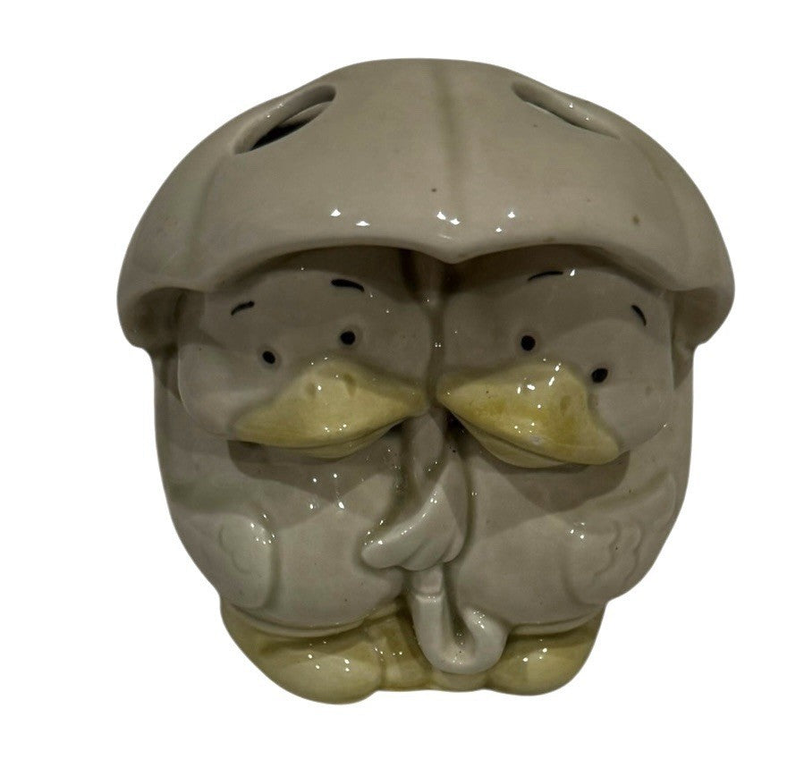 Vintage Andre Richard Japan Porcelain Ducks Under Umbrella Toothbrush Holder