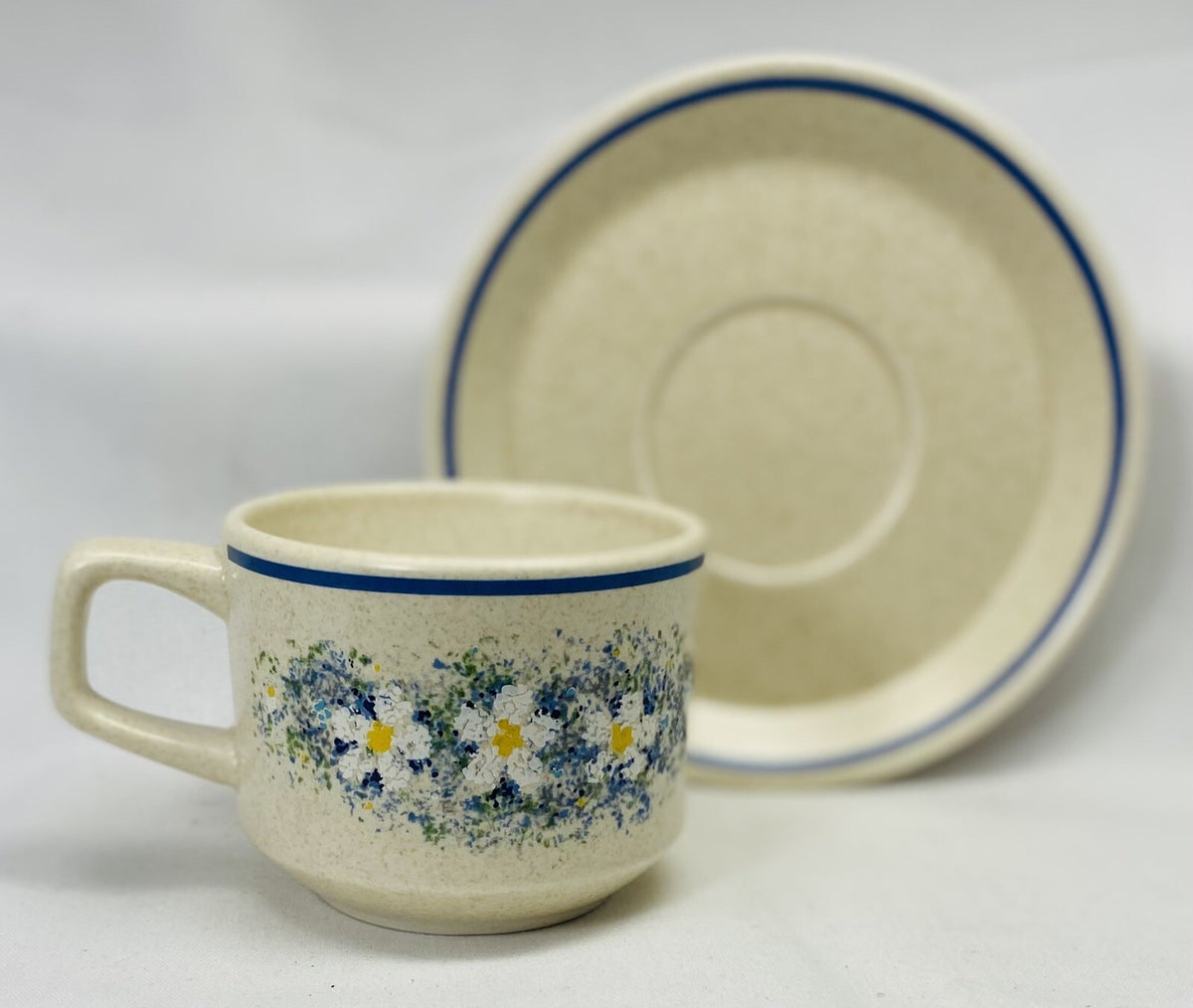 Lenox Temper-ware "DEWDROPS" Coffee Cup Saucer Freezer to Oven To Table 3 1/4"D