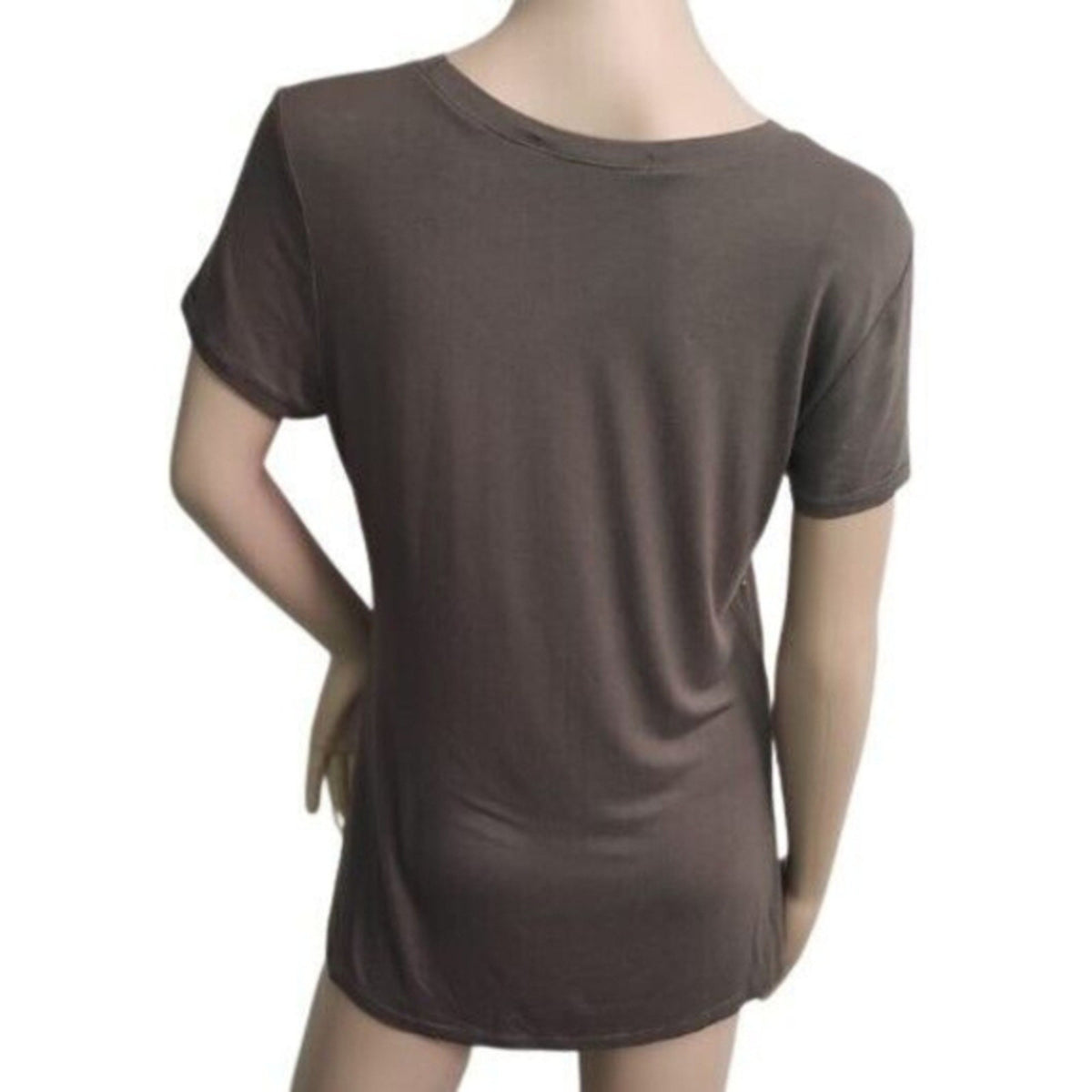 Kenneth Cole Women's T-Shirt Short Sleeves Green Gold Foil Graphic Scoop Neck MD