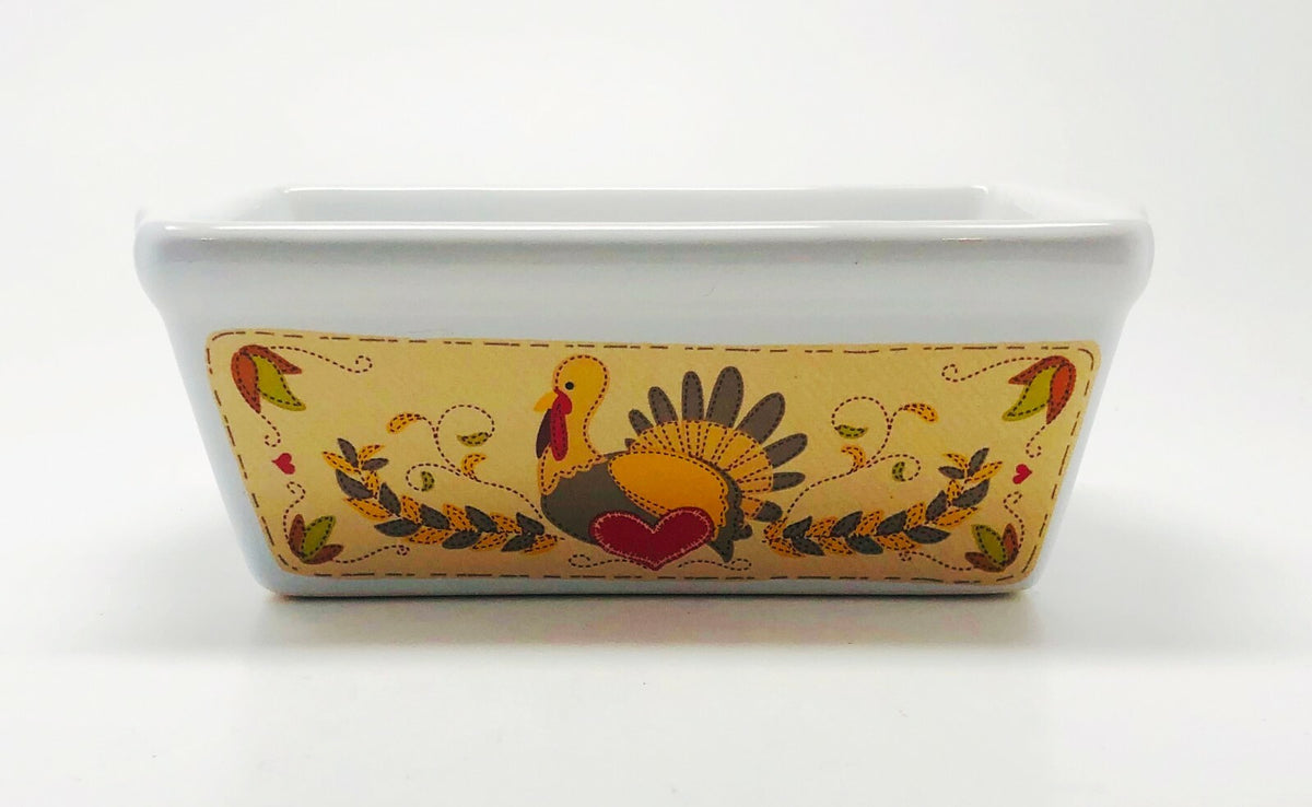 Bakeware Baking Pan Mini Loaf Bread Cake Rectangular Autumn Stoneware Collection