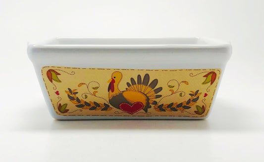 Bakeware Baking Pan Mini Loaf Bread Cake Rectangular Autumn Stoneware Collection