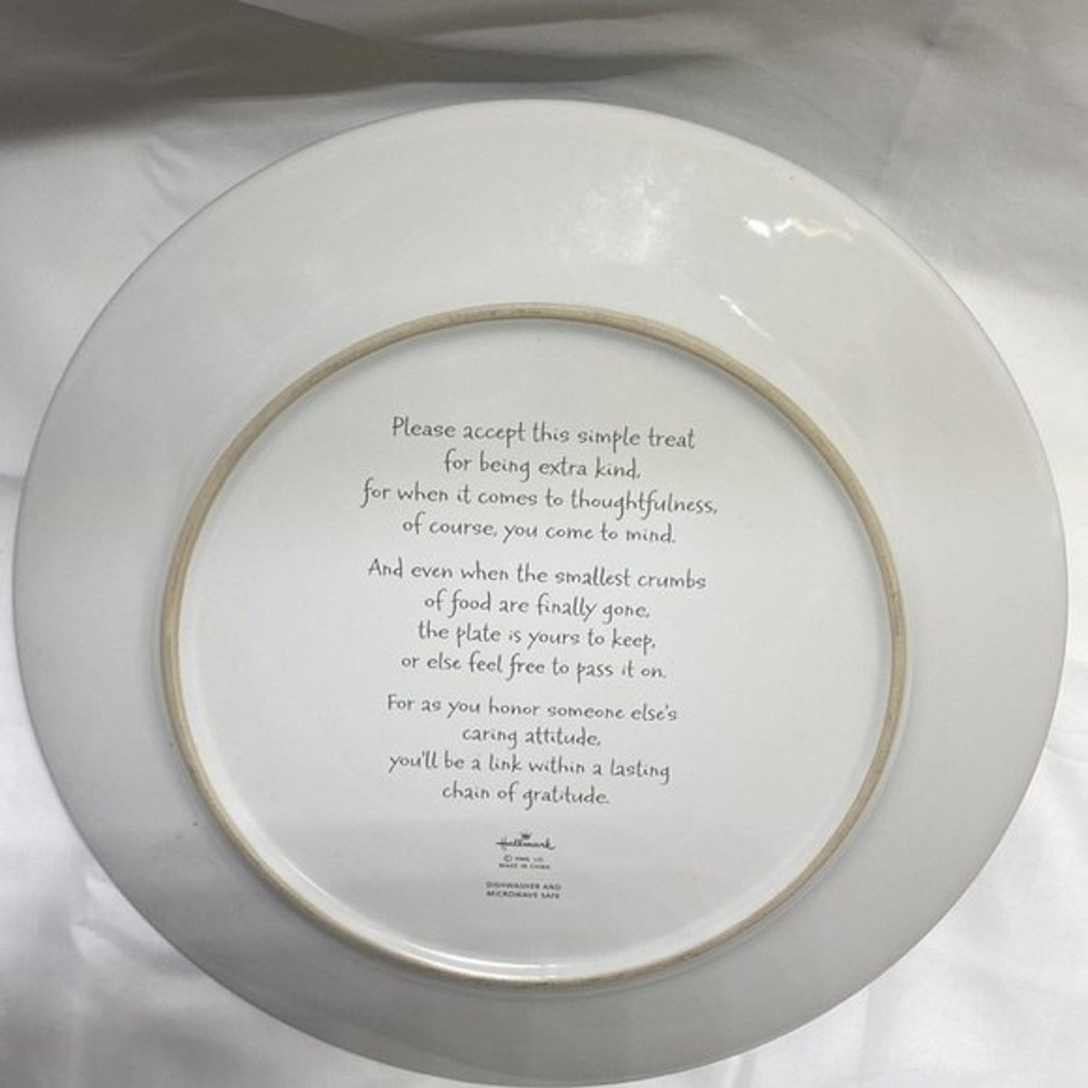 Vintage Hallmark Cherries Cake Plate Platter Thankful Grateful 12'D