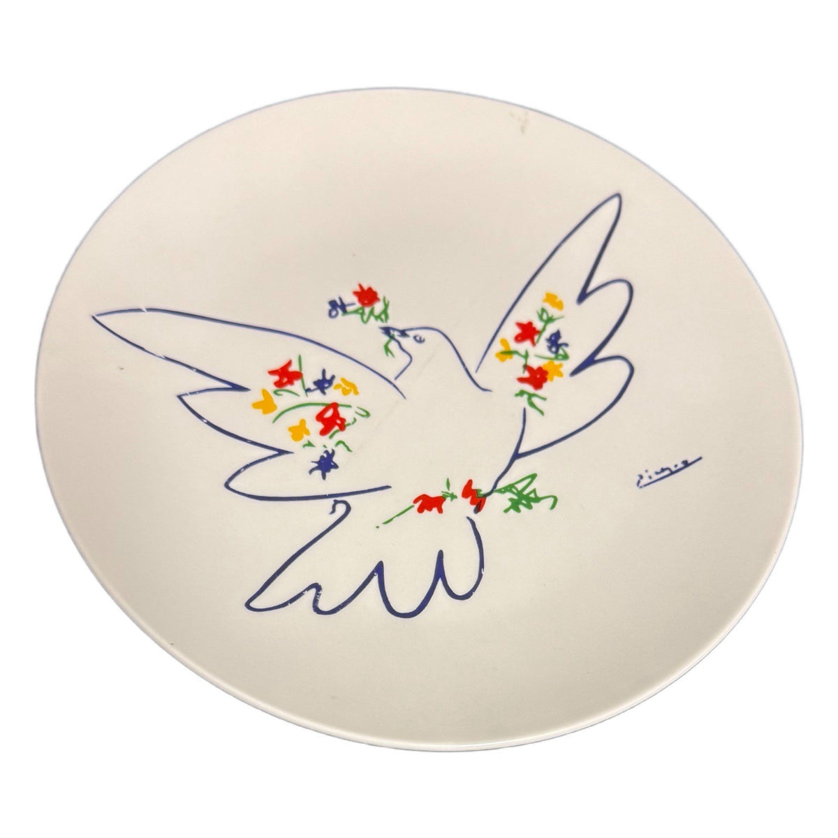 Picasso Dove of Peace Plate XL Art Spain 8” Porcelain Wall Art Decor Gift