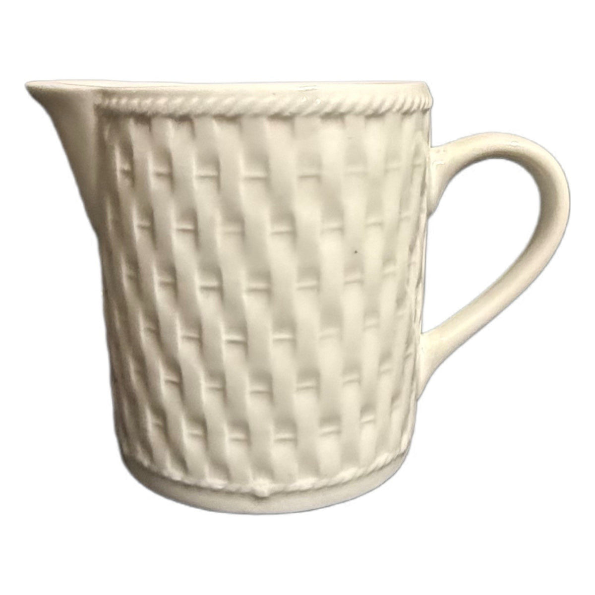 Oneida Wicker Cream & Sugar Bowl With Lid Stoneware