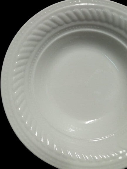 Gibson IMPERIAL BRAID 5 Soup Cereal Bowl 8 1/8"D Ceramic White Embossed Rope Dot