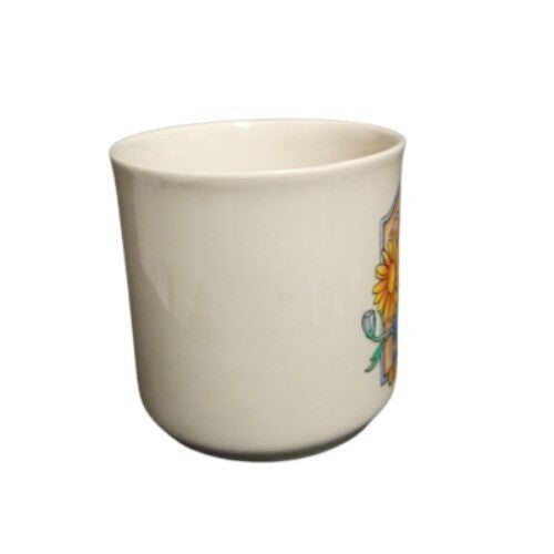 Gibson Designs DAISY 4-Mugs  3 1/8”D Floral Sunshine Seed Coffee Tea Ceramic Cup