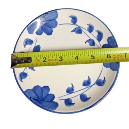 Gibson Designs LARKSPUR 2-Bread & Butter Plates 6 5/8" Blue Flowers Dessert Dish
