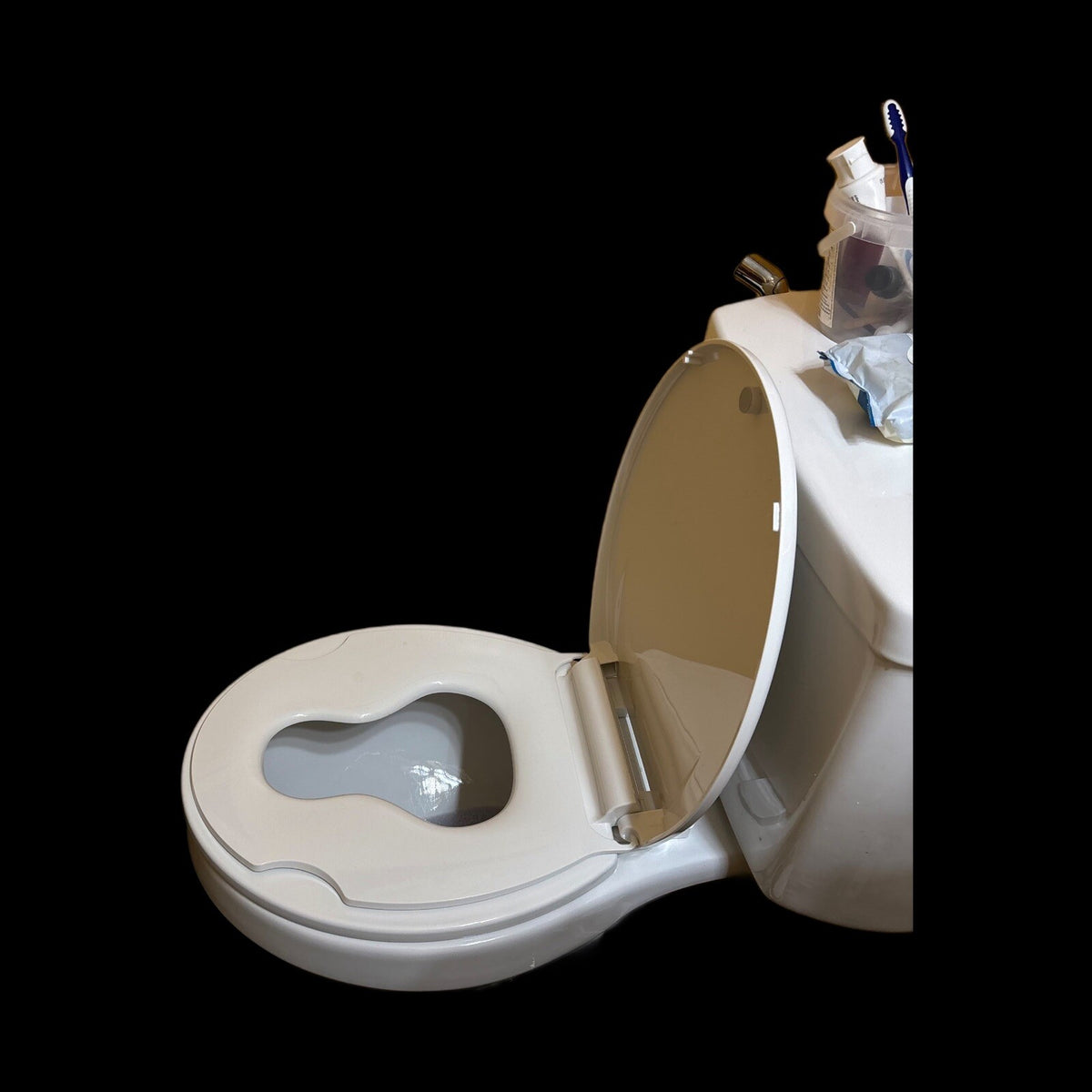 New Toddler Potty Training Toilet Seat White Round Cover Built-In Insert Kids