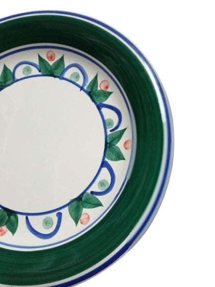 Gibson Designs PRIMROSE 4-Salad Plates 7 ½”D Ceramic Dessert Blue Green Band