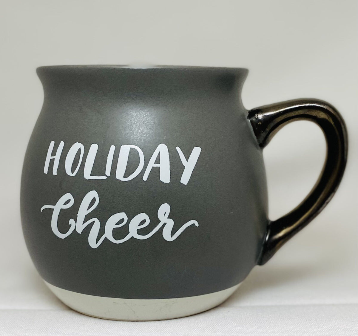 Threshold HOLIDAY CHEER Mug Winter Christmas Stoneware Coffee Gray Cup 16 oz