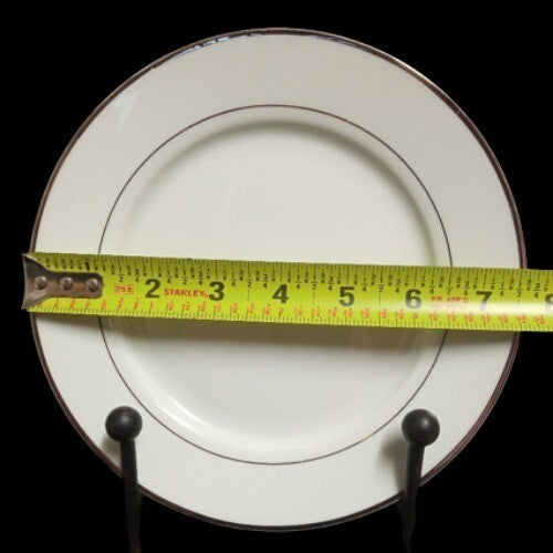 Gibson Designs ANNIVERSARY PLATINUM Salad Plate White China 7 5/8" D Dinnerware