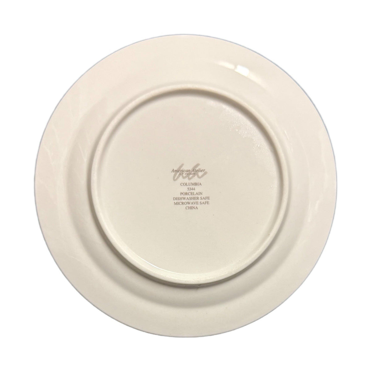 American Atelier COLUMBIA 4 Salad Plates Assorted Coffee Team Dessert Porcelain