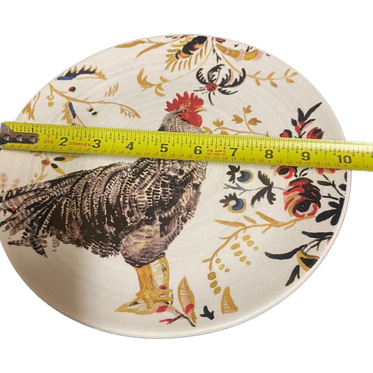 Williams Sonoma MARC LACAZE 3-Dinner Plates 2008 Chicken 10 1/8" D Ceramic Italy