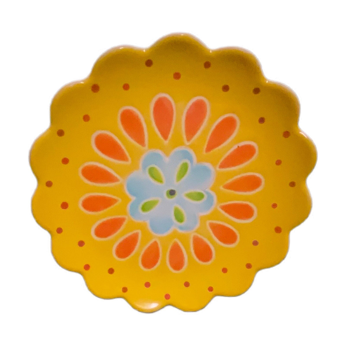 LAURIE GATES  3-Salad Plates Melamine Scalloped Flower Shaped Dessert Dish