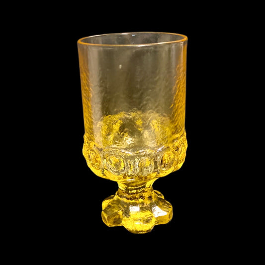 Tiffin Franciscan Madeira Footed Goblets, Set of 5 — Yellow Cornsilk (1970s, Vintage)
