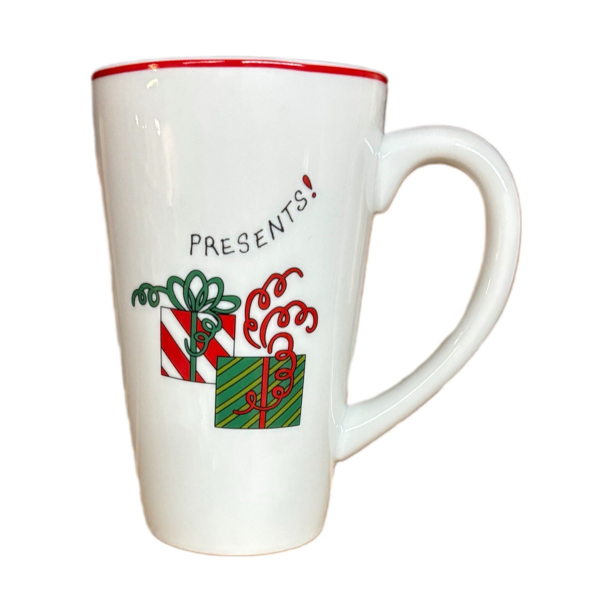 Fitz and Floyd Gourmet Latte Mug HAPPY HOLIDAYS Coffee Tea Christmas Cup 18oz